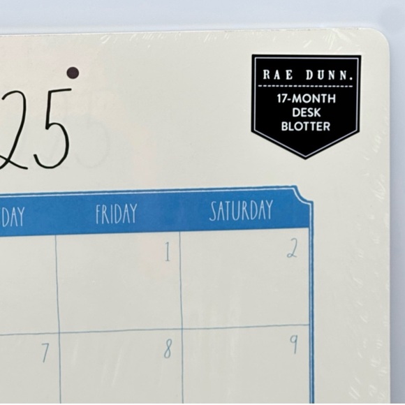 Rae Dunn Desk Blotter Planner Calendar 17 Month Calendar August 2025- Dec.2026 - Picture 2 of 6